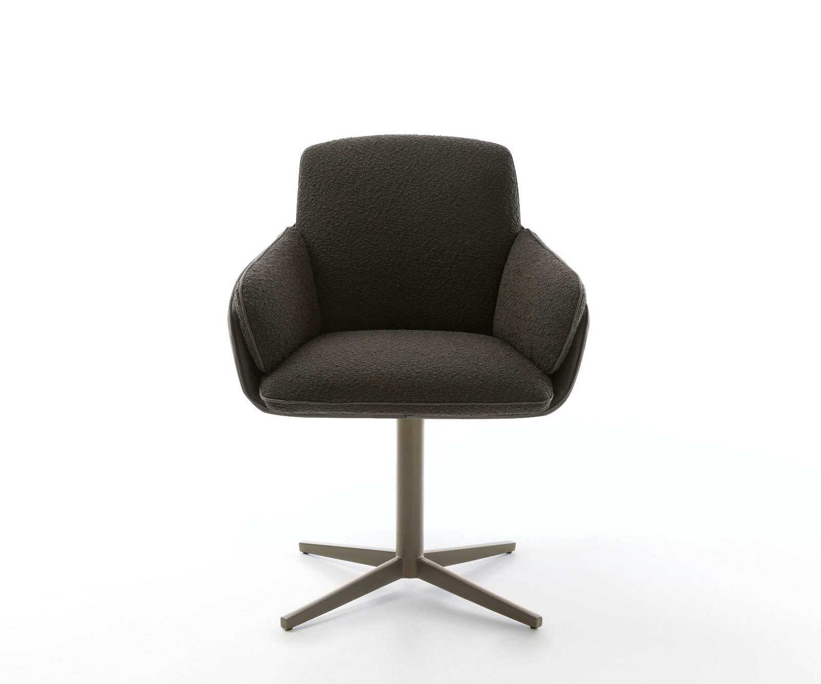 Chaise-pivotante Luan-Flex avec accoudoirs tissu mixte noir pied de chaise 4 branches aspect titane pivotement sur 360° 1 Chaise-pivotante Luan-Flex avec accoudoirs tissu mixte noir pied de chaise 4 branches aspect titane pivotement sur 360° 1