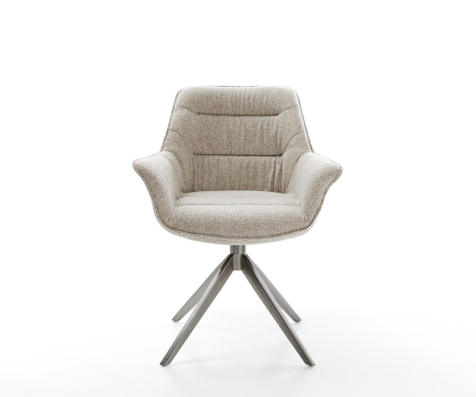 Chaise-pivotante Kaira-Flex tissu tissé doux beige pied croisé large grafiete pivotement sur 360° fonction bascule 2