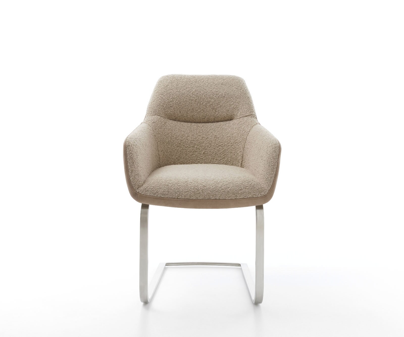 Cantilever Pejo-Flex tissu mixte couleur boue pied cantilever plat acier inoxydable brossé ressorts ensachés 1