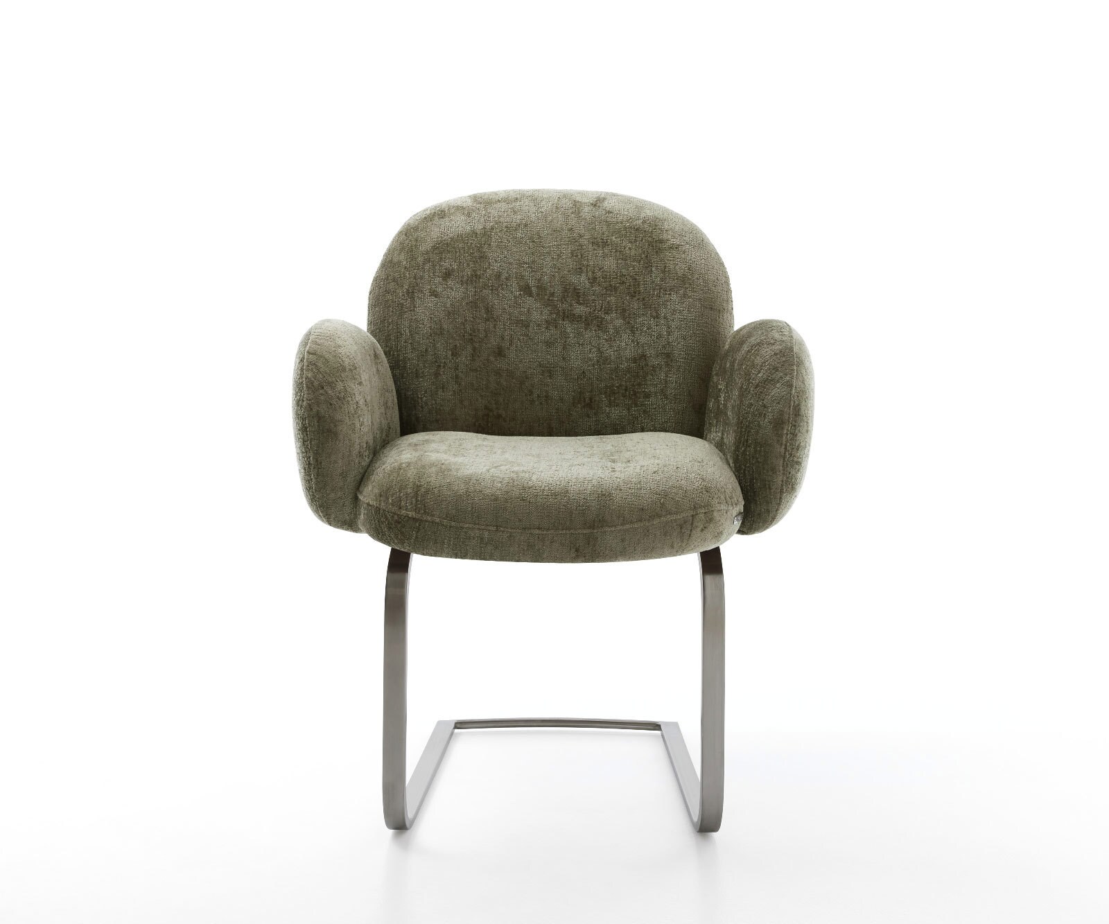 Cantilever Nube-Flex avec accoudoirs chenille olive pied cantilever plat grafiete ressorts ensachés 2