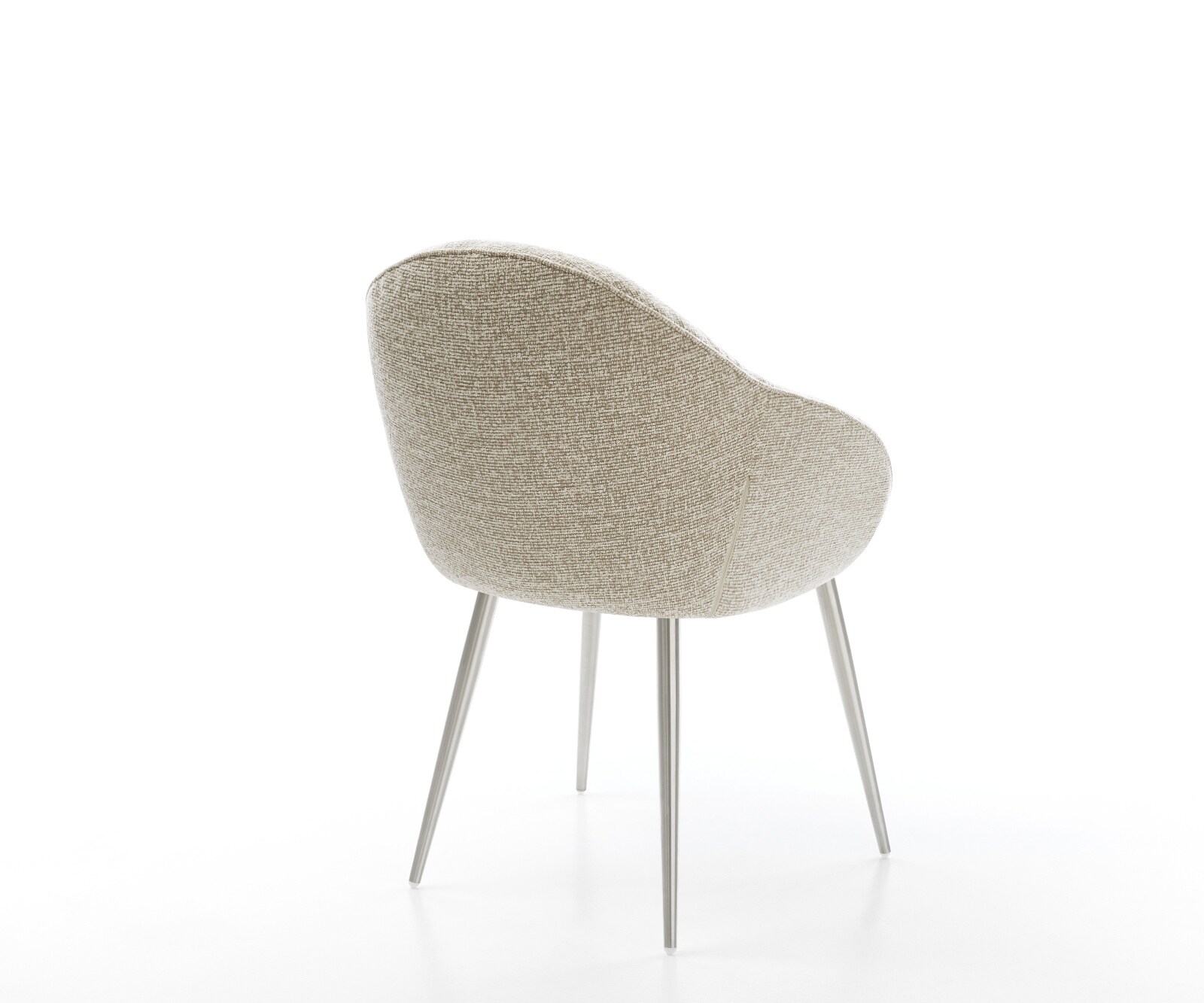 Chaise-de-salle-à-manger Gaio-Flex tissu tissé doux beige 4 pieds coniques acier inoxydable 5