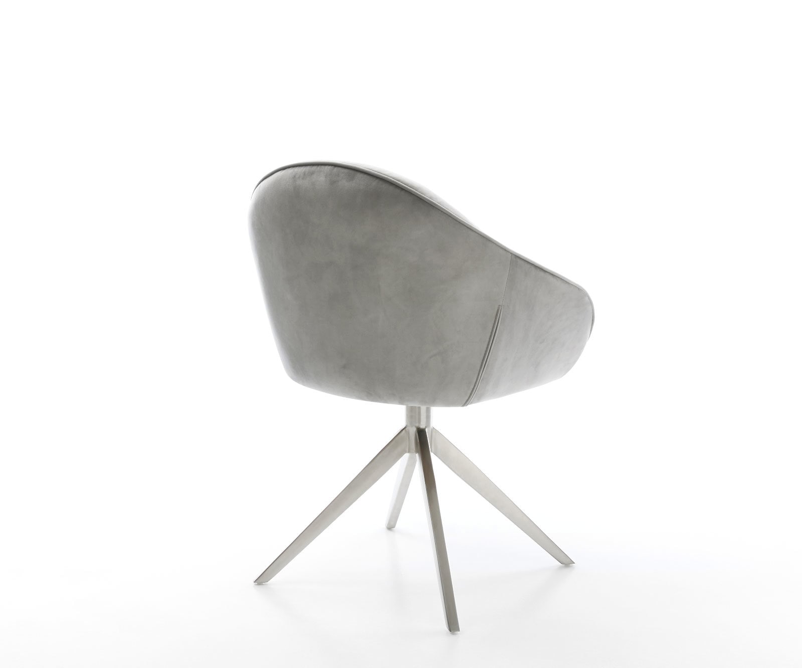 Chaise-pivotante Gaio-Flex velours gris pied croisé large acier inoxydable brossé pivotement sur 360° fonction bascule 4 Chaise-pivotante Gaio-Flex velours gris pied croisé large acier inoxydable brossé pivotement sur 360° fonction bascule 4