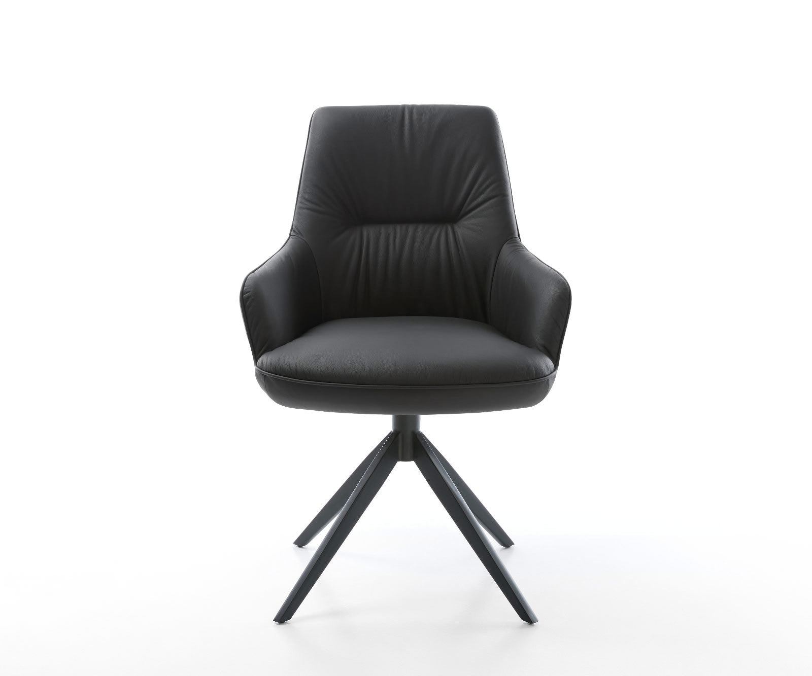 Chaise-pivotante Zelia-Flex cuir de vache noir pied croisé large noir pivotement sur 360° fonction bascule ressorts ensachés 1 Chaise-pivotante Zelia-Flex cuir de vache noir pied croisé large noir pivotement sur 360° fonction bascule ressorts ensachés 1