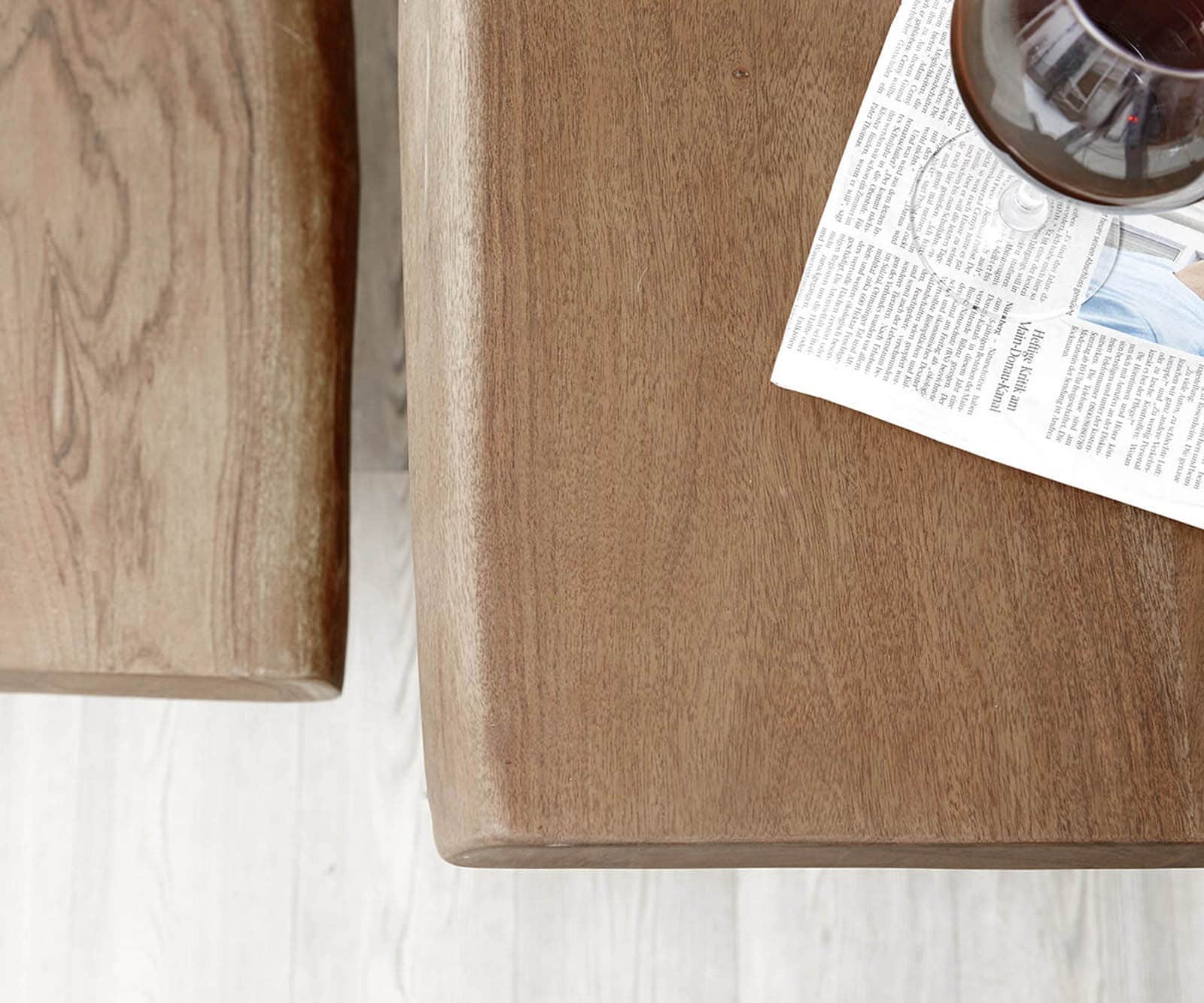 Table-à-manger Edge 200x100cm XL acacia marron verre Live-Edge 7