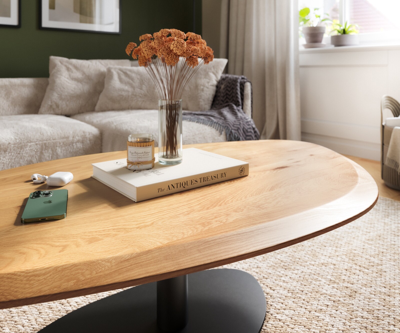 Table basse Edge Organique 140x76 cm Chêne naturel Flow-Edge Vibany Métal Noir 5