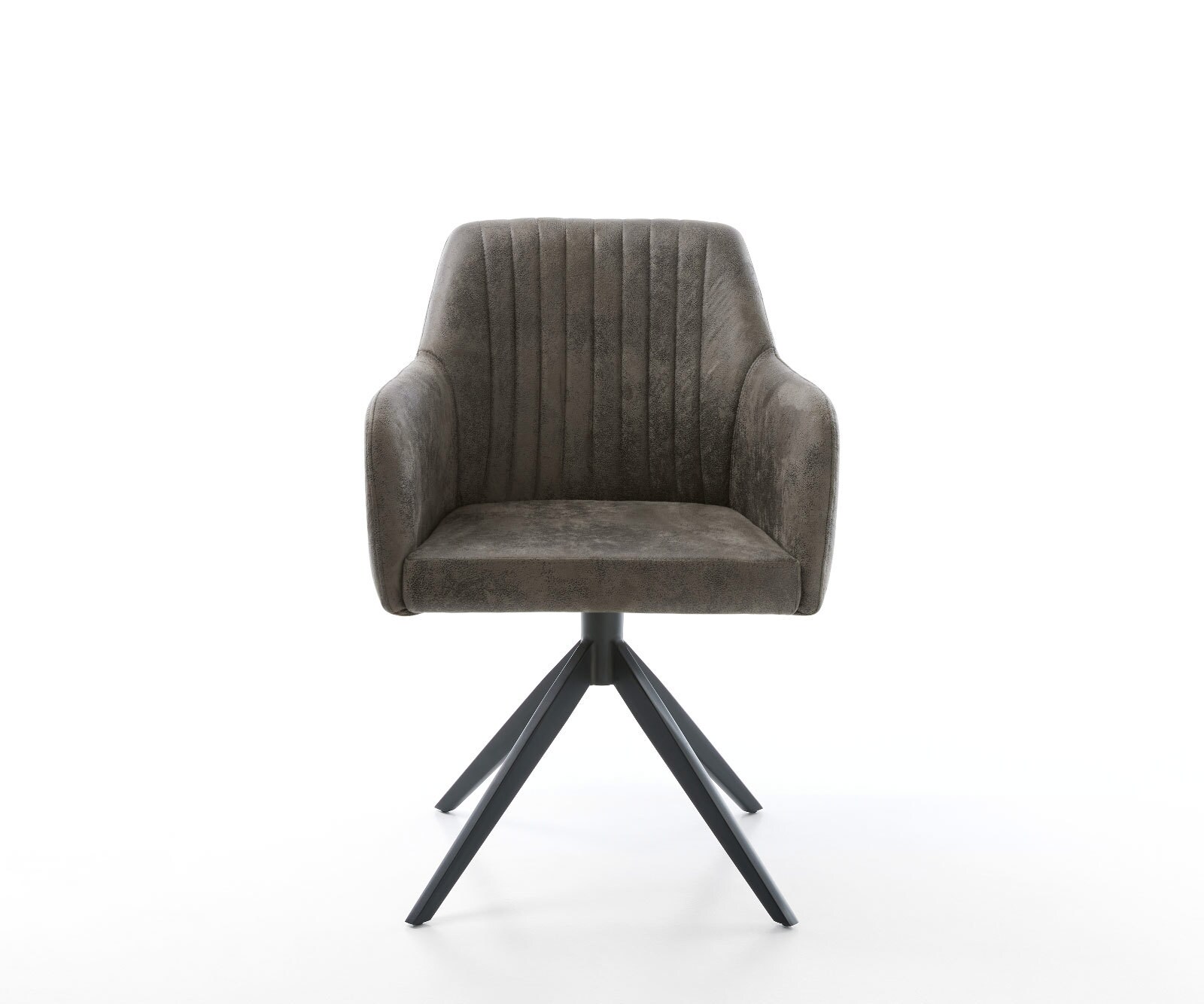 Chaise-de-salle-à-manger Greg-Flex microvelours gris antique pied croisé large noir ressorts ensachés 1 Chaise-de-salle-à-manger Greg-Flex microvelours gris antique pied croisé large noir ressorts ensachés 1