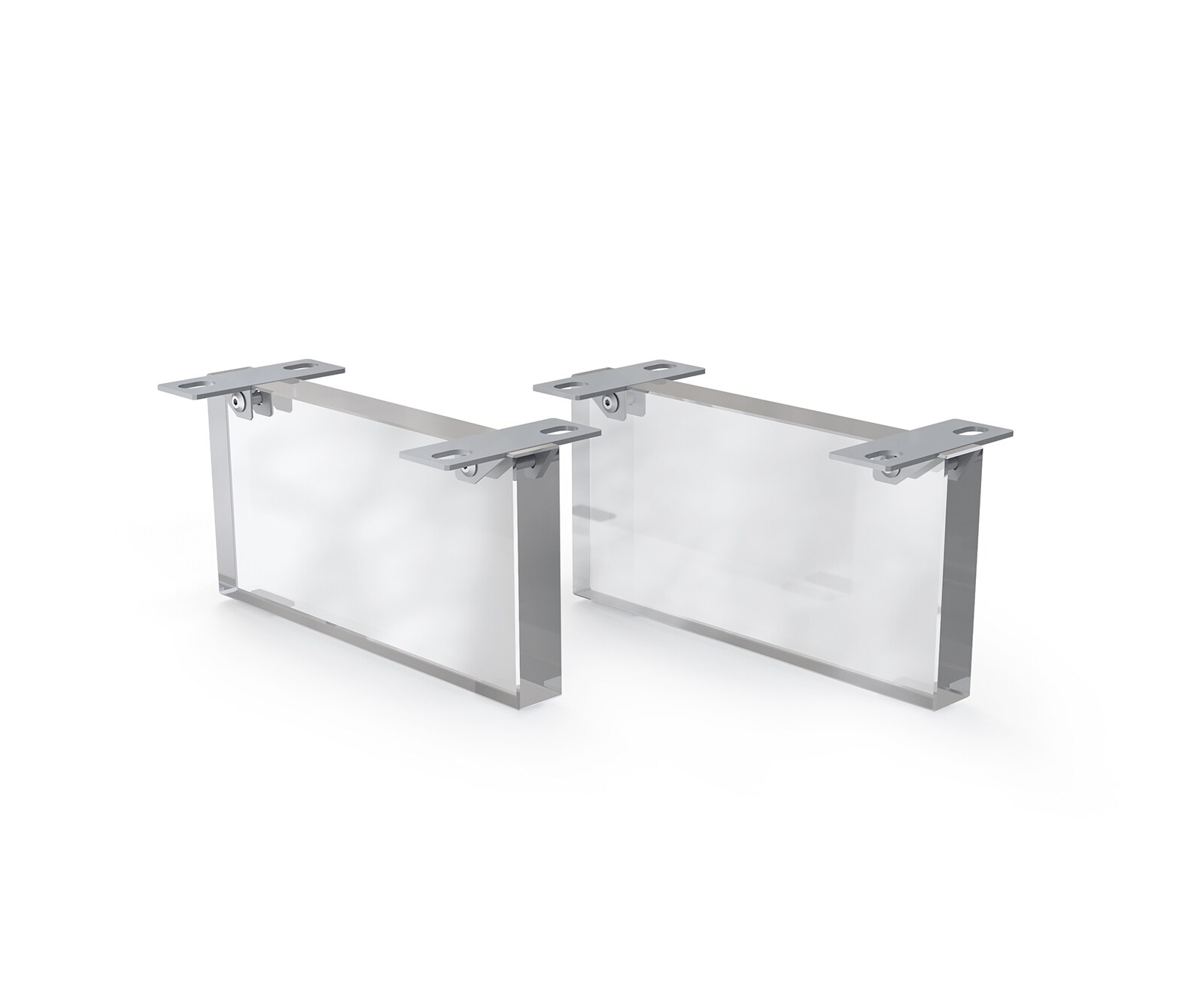 Pied-à-suspension 15 cm en verre acrylique pour meubles à caissons d'une profondeur de 35 cm (lot de 2)