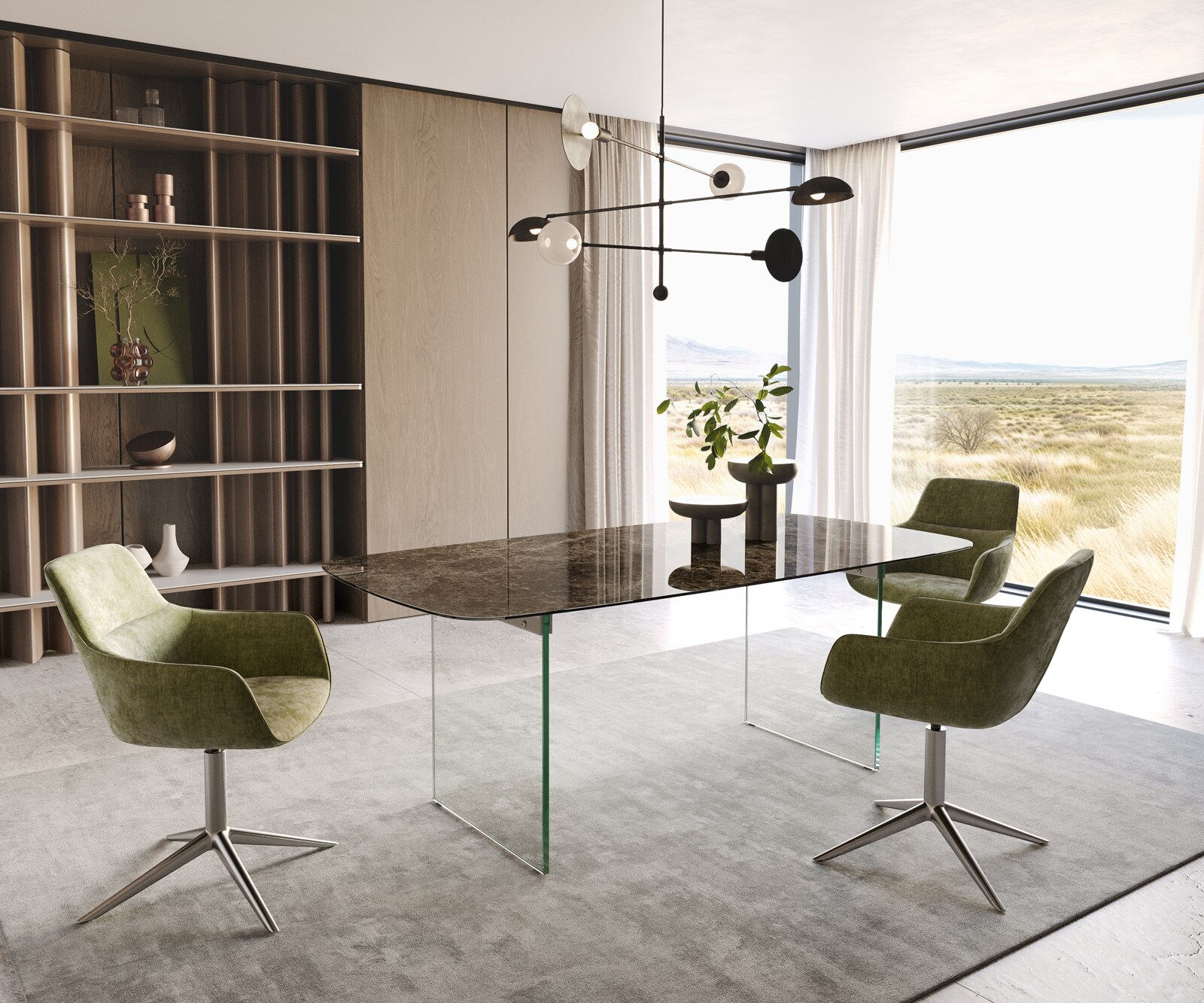 Table à manger Edge Boot 200x100 Laminam® Emperador Extra Lucidato Marron foncé Cadre en verre 4 Table à manger Edge Boot 200x100 Laminam® Emperador Extra Lucidato Marron foncé Cadre en verre 4