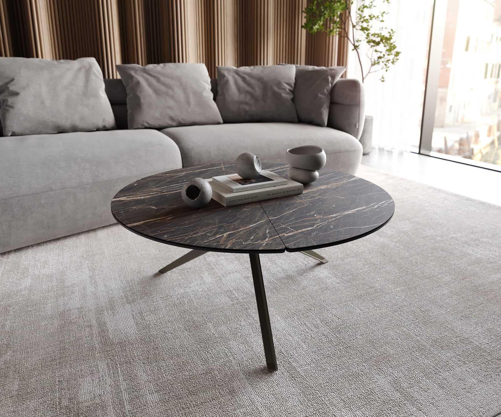 Table basse Delron céramique pied en croix 2 Table basse Delron céramique pied en croix 2