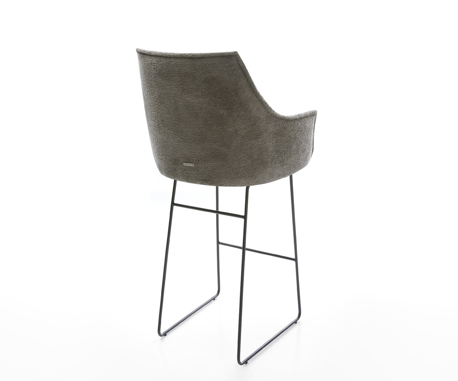 Chaise-de-bar Alja-Flex Bouclé doux Boue Pied trapèze noir Noir Ressort ensaché 4