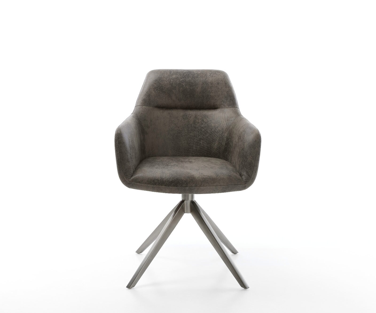 Chaise-pivotante Pejo-Flex microvelours gris antique pied croisé large grafiete pivotement sur 360° fonction bascule ressorts ensachés 1
