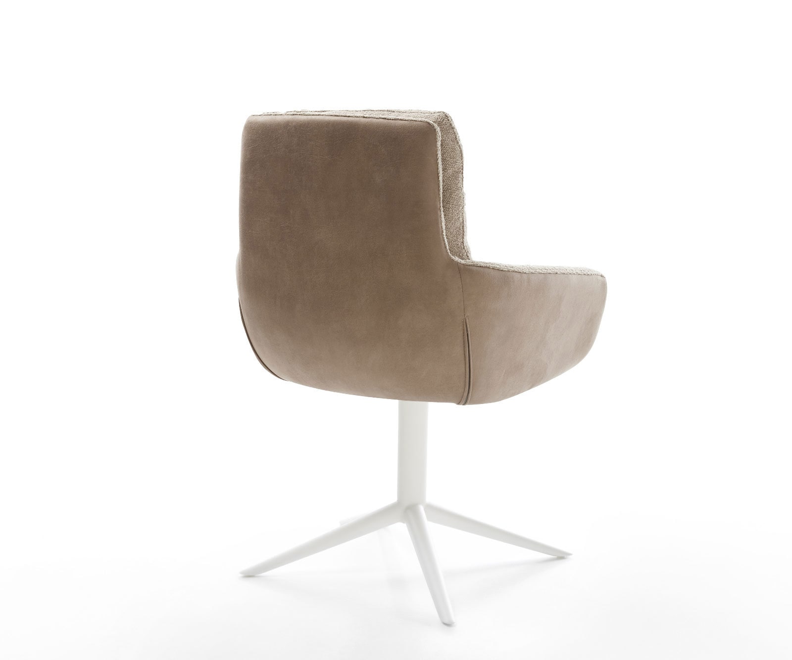 Chaise-pivotante Abelia-Flex avec accoudoirs tissu mixte couleur boue pied de chaise 4 branches blanc pivotement sur 360° fonction bascule 4 Chaise-pivotante Abelia-Flex avec accoudoirs tissu mixte couleur boue pied de chaise 4 branches blanc pivotement sur 360° fonction bascule 4