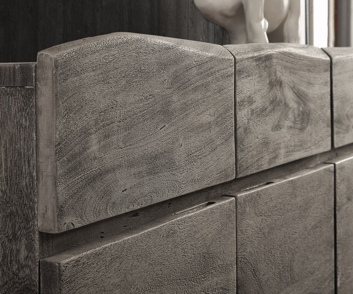 Buffet Live-Edge 172 cm acacia platine 4 tiroirs 4 portes 5