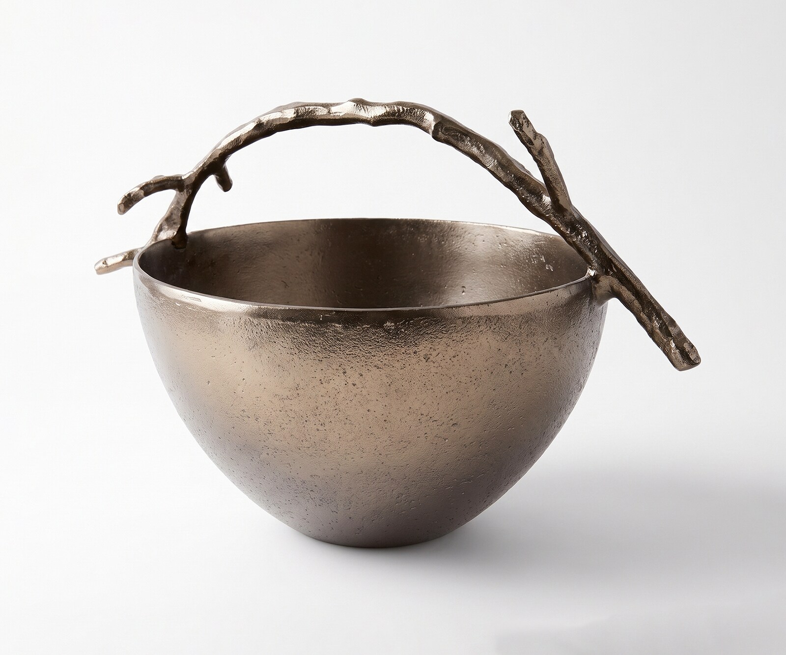 Coupe décorative Ramina l35 x P25 x H22 cm Aluminium Mokka Bronze Moulée