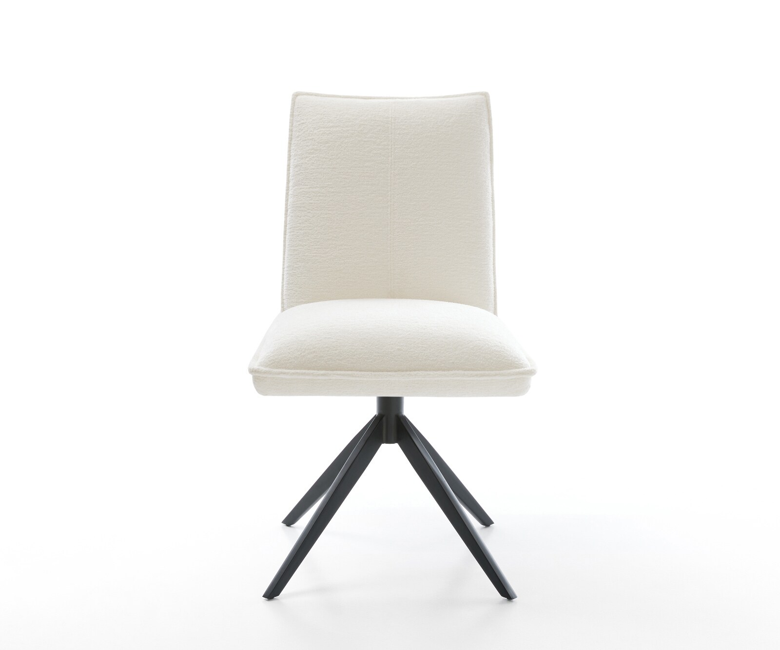 Chaise-pivotante Lelio-Flex bouclé doux beige pied croisé large noir pivotement sur 360° fonction bascule resorts ensachés 1