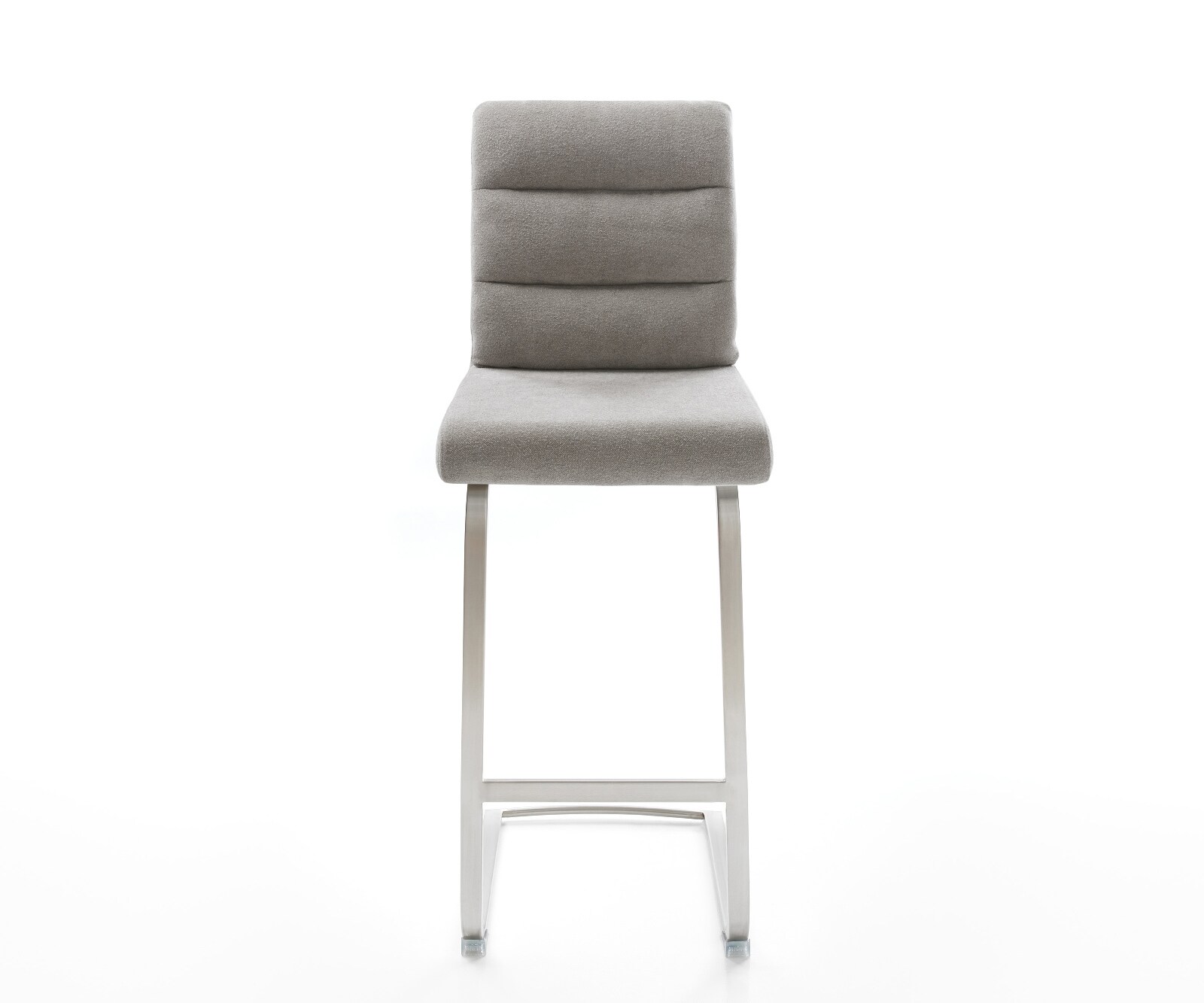 Chaise-de-bar Pela-Flex Tissu structuré doux Gris Pied cantilever acier inoxydable Argent 2