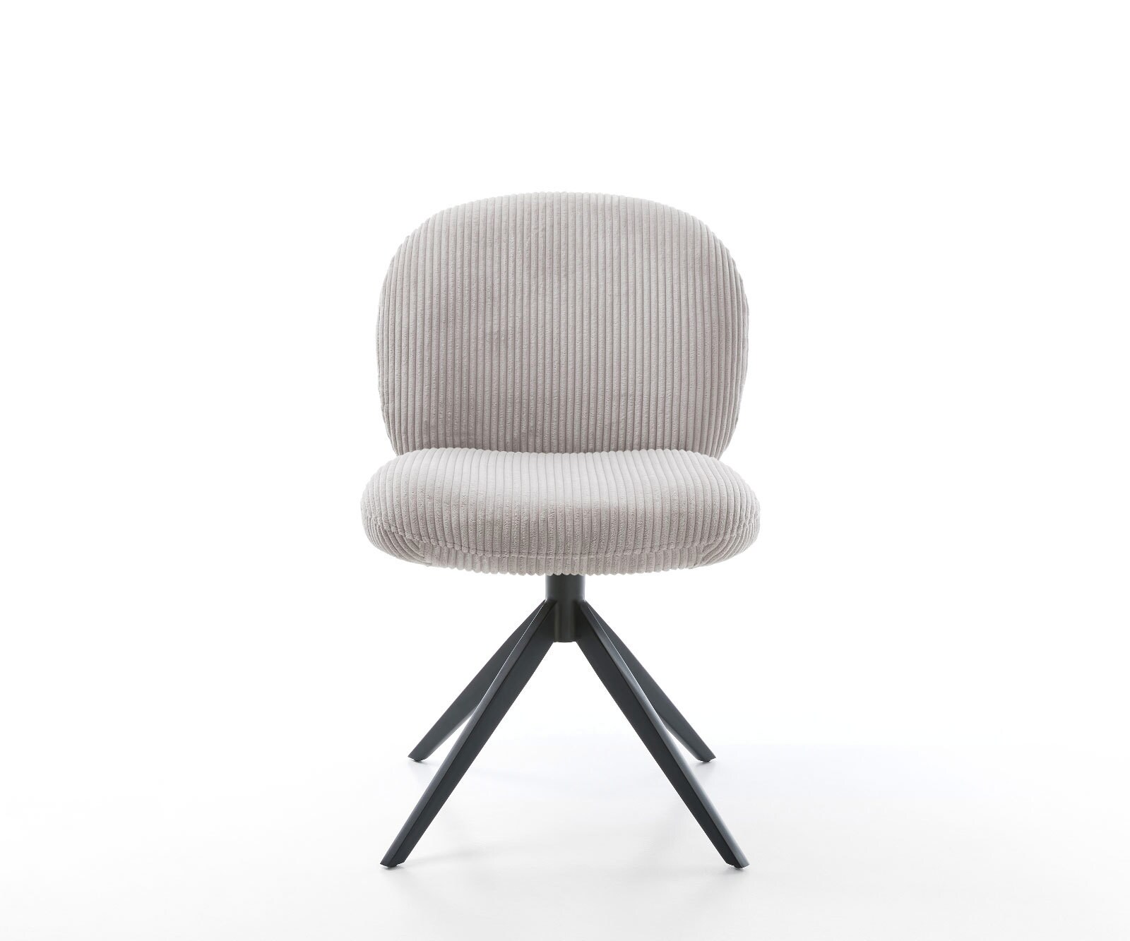Chaise-pivotante Nube-Flex côtelé gris argenté pied croisé large noir pivotement sur 360° fonction bascule ressorts ensachés 1