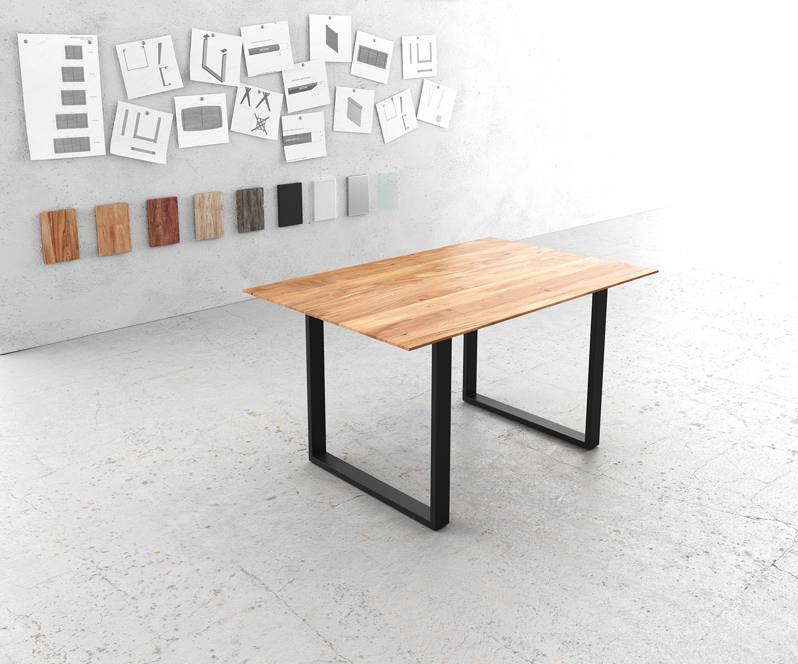 Table-à-manger Swiss-Edge en bois massif Table-à-manger Swiss-Edge en bois massif