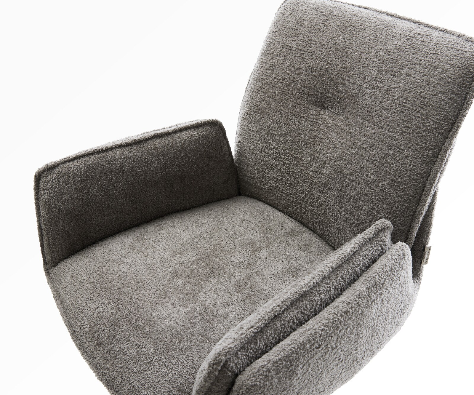 Chaise-de-bar Nela-Flex Bouclé doux Boue Pied trapèze acier inoxydable Argent 4