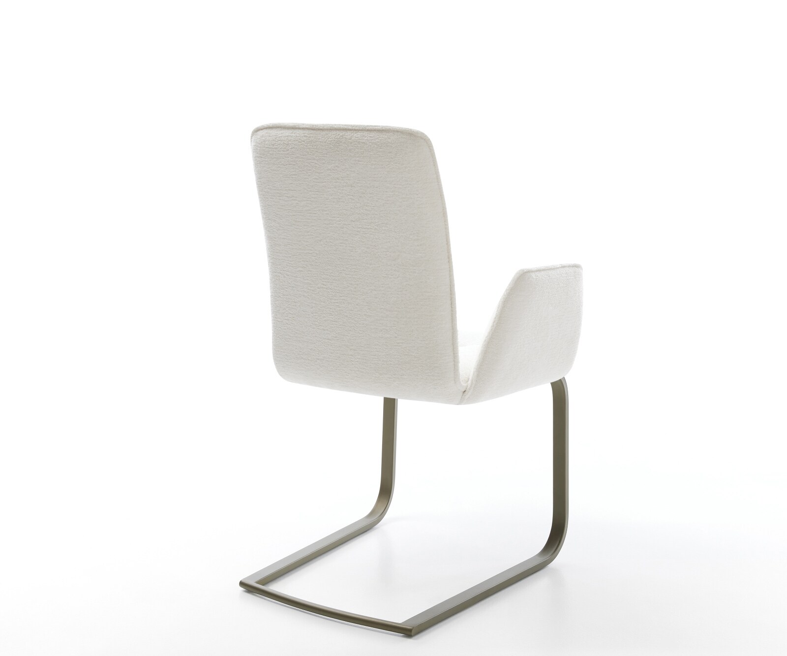 Cantilever Vinja-Flex bouclé doux beige pied cantilever plat aspect titane 5