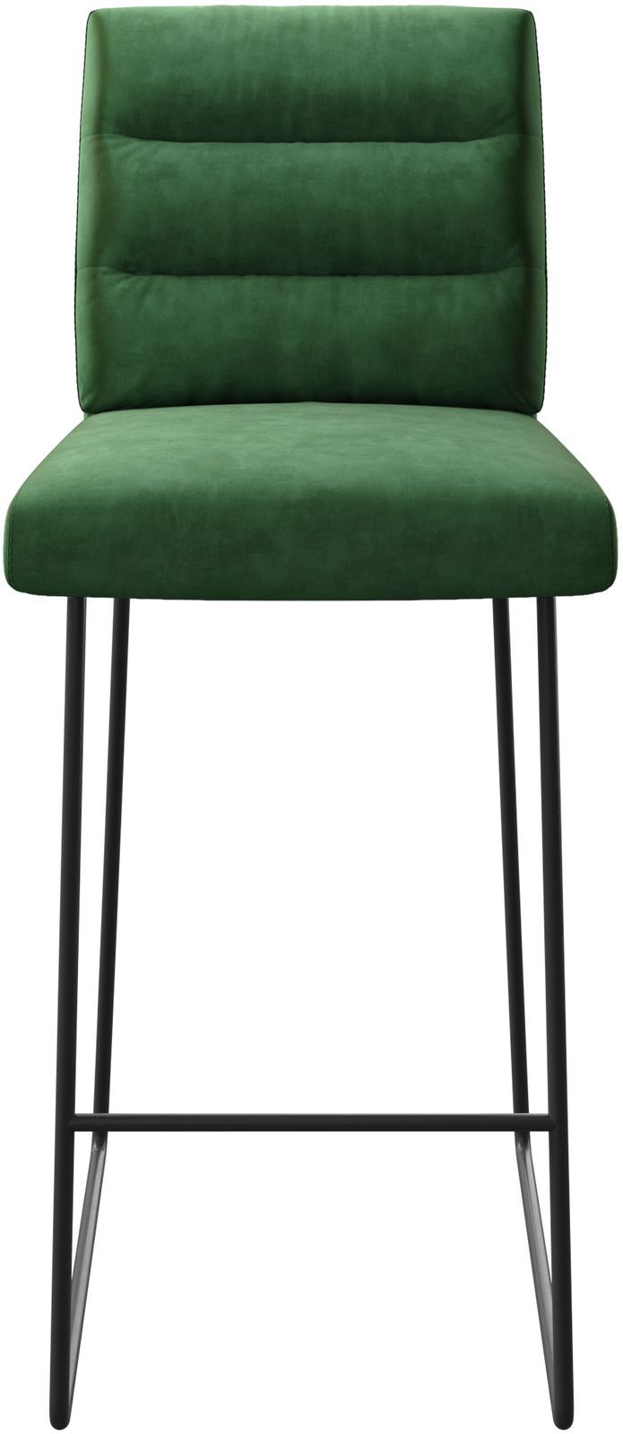 Chaise-de-bar Pela-Flex velours vert cadre de patins métal 3