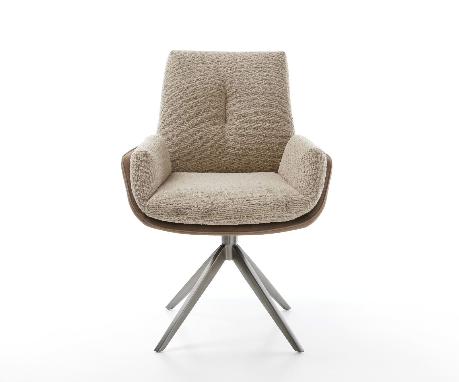 Chaise-pivotante Clea-Flex microvelours couleur boue pied croisé large grafiete pivotement sur 360° fonction bascule 2