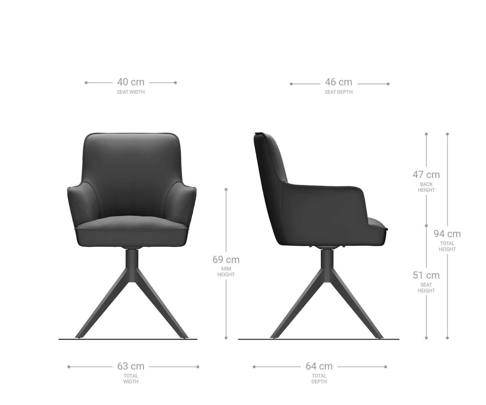 Chaise-pivotante Heira-Flex avec accoudoirs cuir de vache couleur boue pied croisé large acier inoxydable brossé pivotement sur 360° ressorts ensachés 5 Chaise-pivotante Heira-Flex avec accoudoirs cuir de vache couleur boue pied croisé large acier inoxydable brossé pivotement sur 360° ressorts ensachés 5