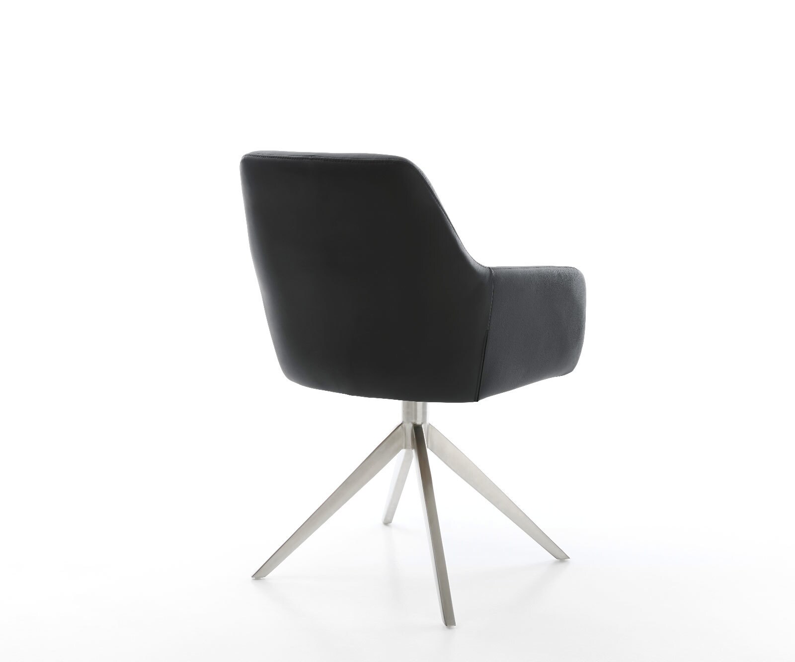 Chaise-pivotante Pejo-Flex cuir de vache noir pied croisé large acier inoxydable brossé pivotement sur 360° fonction bascule ressorts ensachés 4 Chaise-pivotante Pejo-Flex cuir de vache noir pied croisé large acier inoxydable brossé pivotement sur 360° fonction bascule ressorts ensachés 4