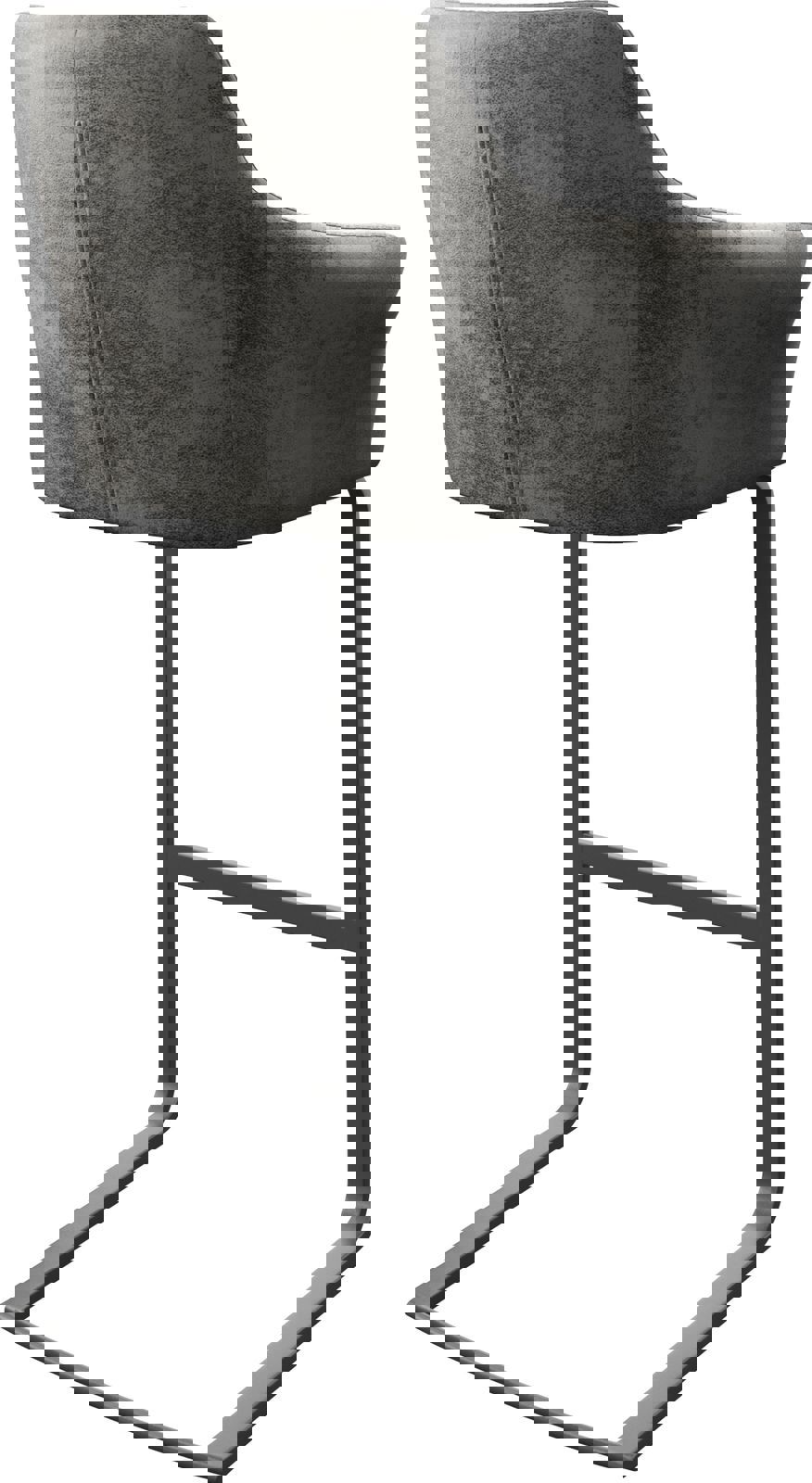 Chaise-de-bar Yulo-Flex vintage gris cantilever plat métal 4