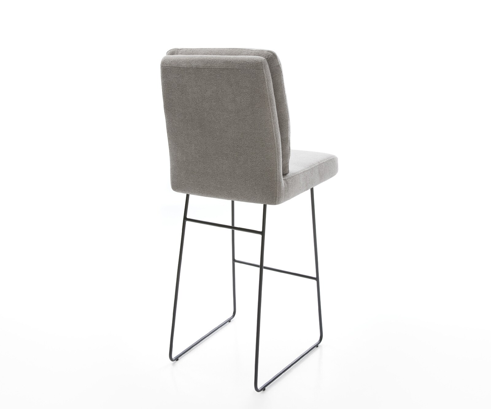 Chaise-de-bar Pela-Flex Tissu structuré doux Gris Pied trapèze noir Noir 5