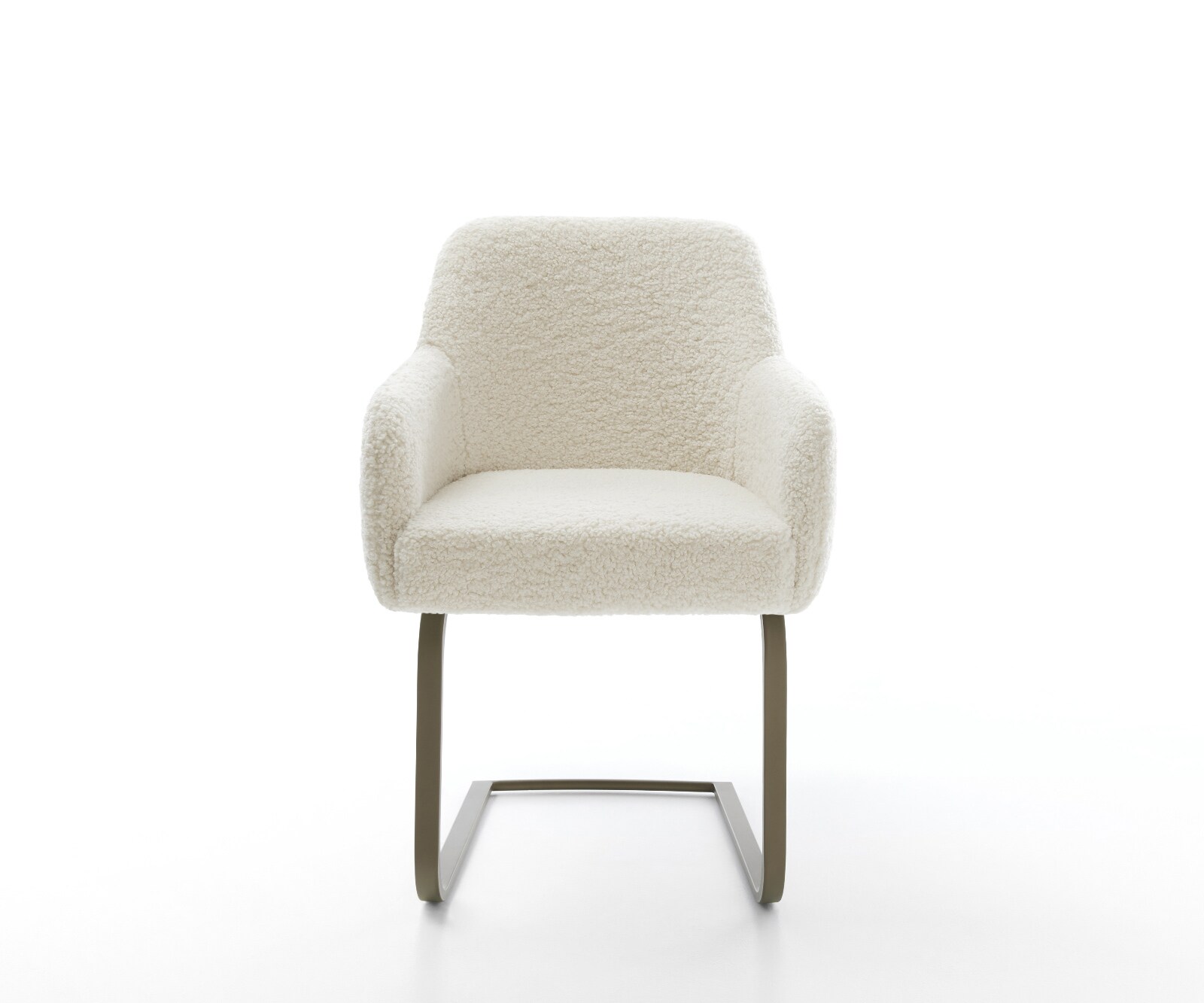 Cantilever Greg-Flex tissu teddy beige pied cantilever plat aspect titane resorts ensachés 2