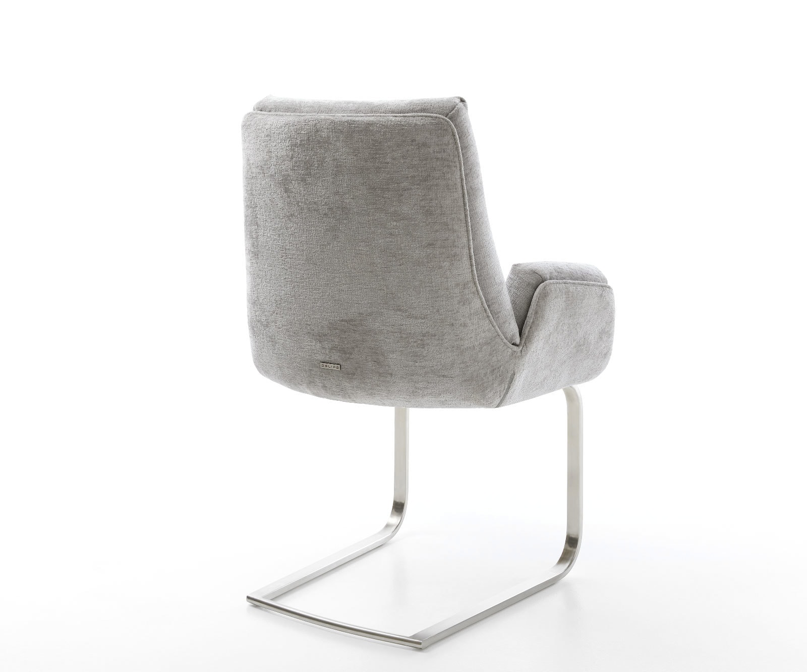 Cantilever Clea-Flex chenille gris argenté pied cantilever plat acier inoxydable brossé 4 Cantilever Clea-Flex chenille gris argenté pied cantilever plat acier inoxydable brossé 4