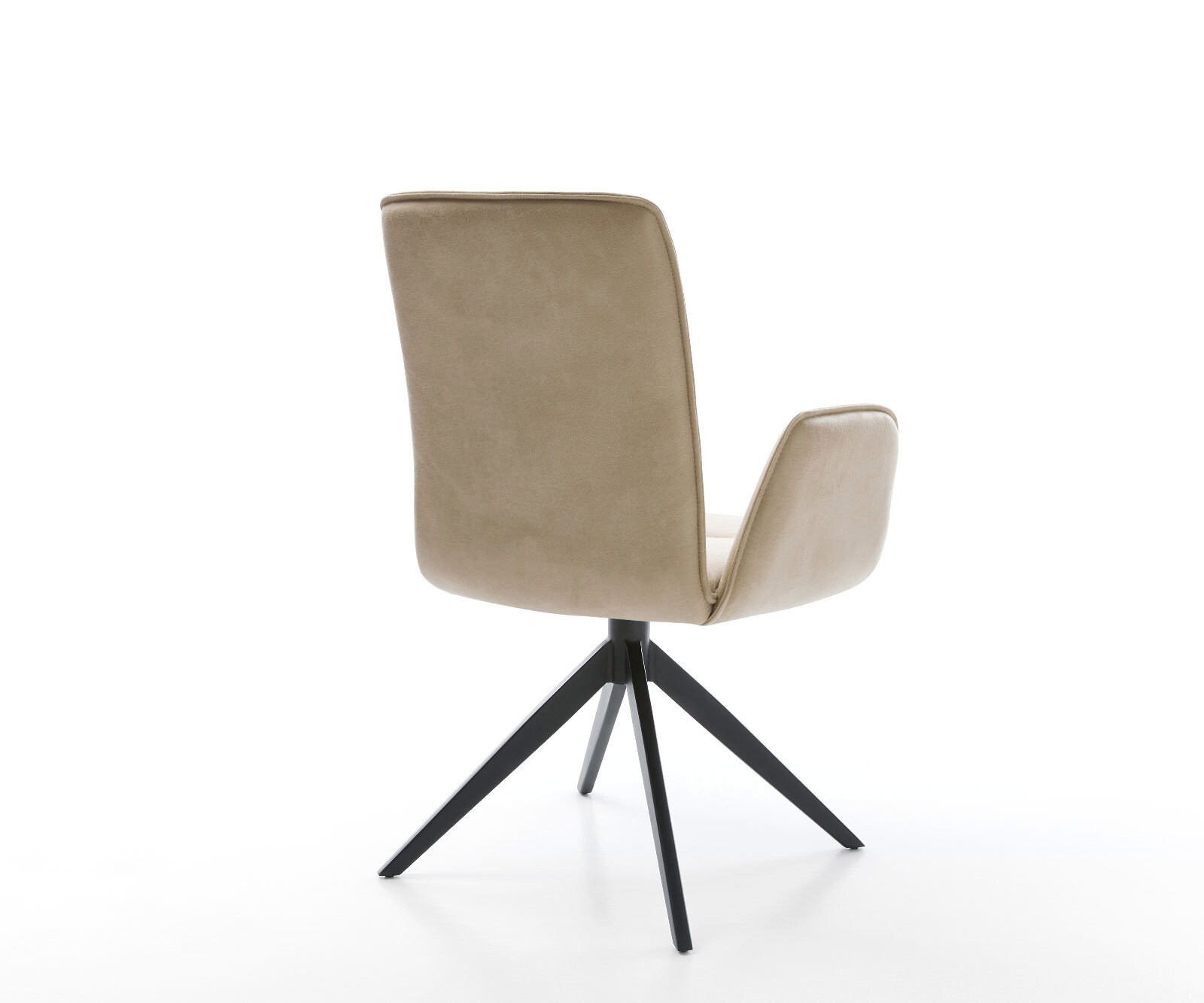 Chaise-pivotante Vinja-Flex microvelours beige vintage pied croisé large noir pivotement sur 360° fonction bascule 4