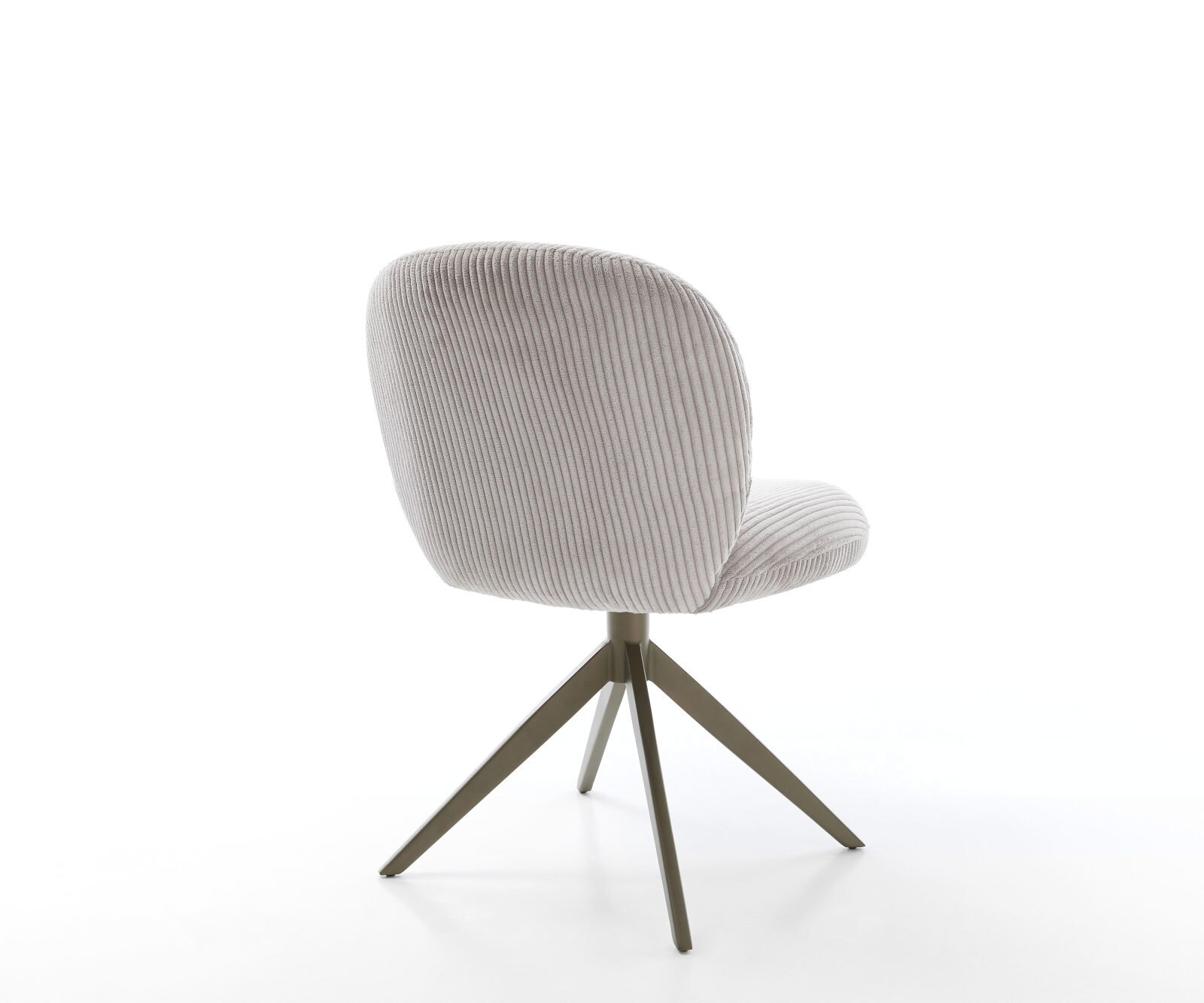 Chaise-pivotante Nube-Flex côtelé gris argenté pied croisé large aspect titane pivotement sur 360° fonction bascule ressorts ensachés 4