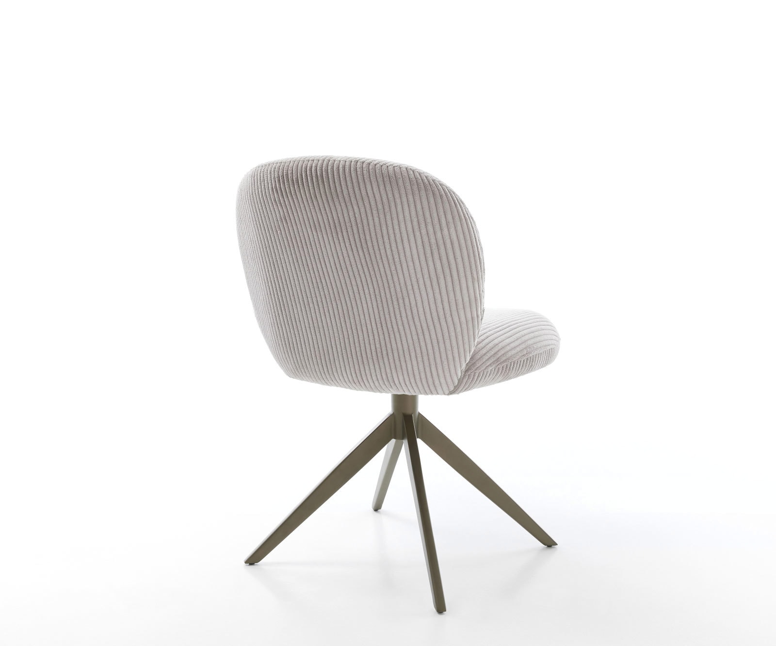 Chaise-pivotante Nube-Flex côtelé gris argenté pied croisé large aspect titane pivotement sur 360° fonction bascule ressorts ensachés 4 Chaise-pivotante Nube-Flex côtelé gris argenté pied croisé large aspect titane pivotement sur 360° fonction bascule ressorts ensachés 4