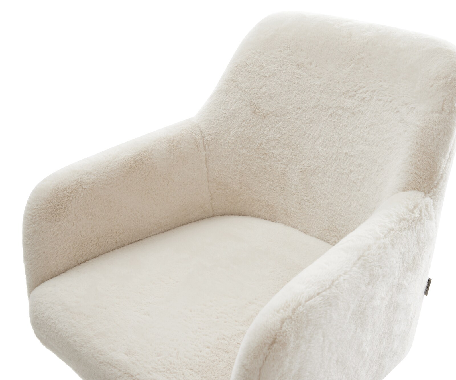 Chaise-pivotante Greg-Flex peluche crème-blanc pied croisé large aspect titane pivotement sur 360° fonction bascule resorts ensachés 4