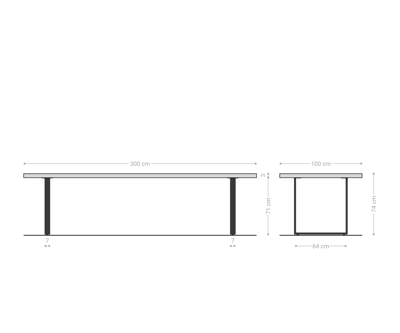 Table à manger Edge 300x100 acacia nature patin noir Live-Edge 6 Table à manger Edge 300x100 acacia nature patin noir Live-Edge 6