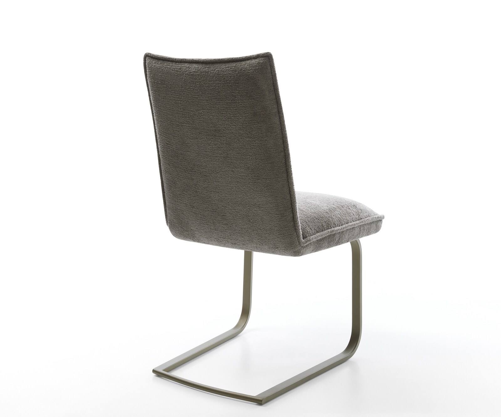 Cantilever Lelio-Flex bouclé doux couleur boue pied cantilever plat aspect titane resorts ensachés 4