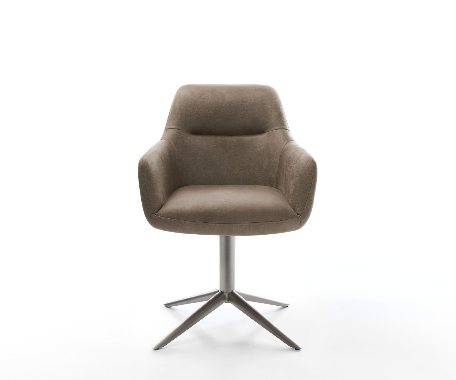 Chaise-pivotante Pejo-Flex microvelours taupe vintage pied de chaise 4 branches grafiete pivotement sur 360° fonction bascule ressorts ensachés 2