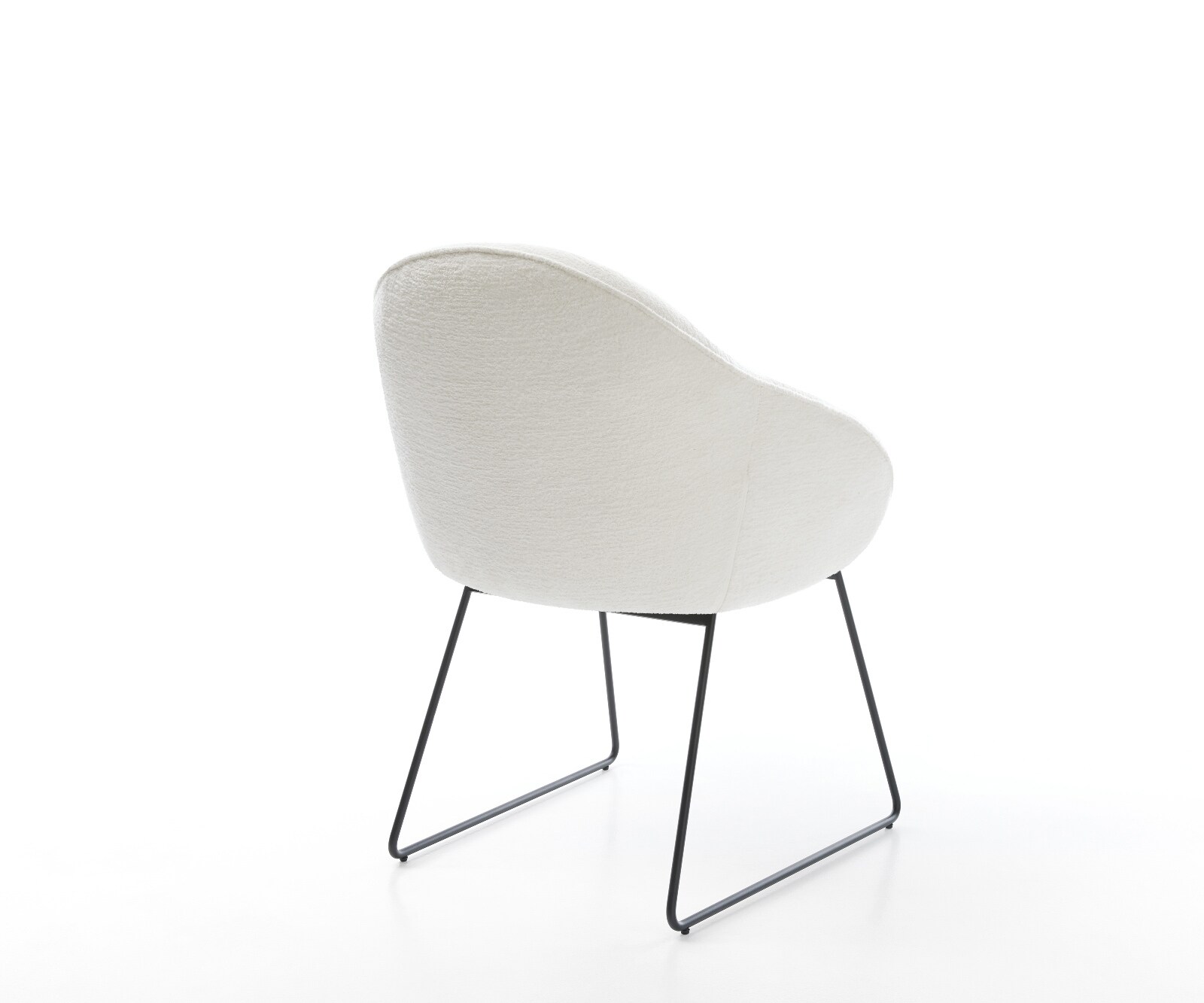 Chaise-de-salle-à-manger Gaio-Flex bouclé doux beige pied trapèze noir 4
