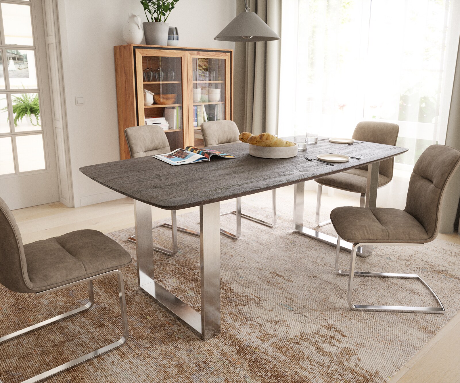 Table-à-manger Edge bord suisse bois massif Boot 1