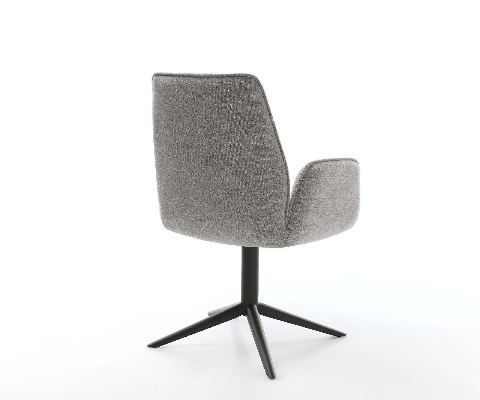 Chaise-pivotante Zoa-Flex tissu structuré doux gris pied de chaise 4 branches noir pivotement sur 360° fonction bascule resorts ensachés 5