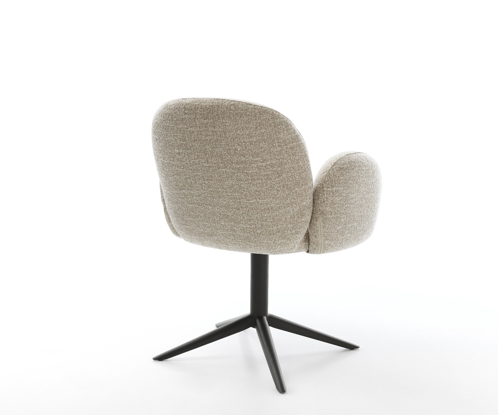 Chaise-pivotante Nube-Flex avec accoudoirs tissu tissé doux beige pied de chaise 4 branches noir pivotement sur 360° fonction bascule resorts ensachés 5