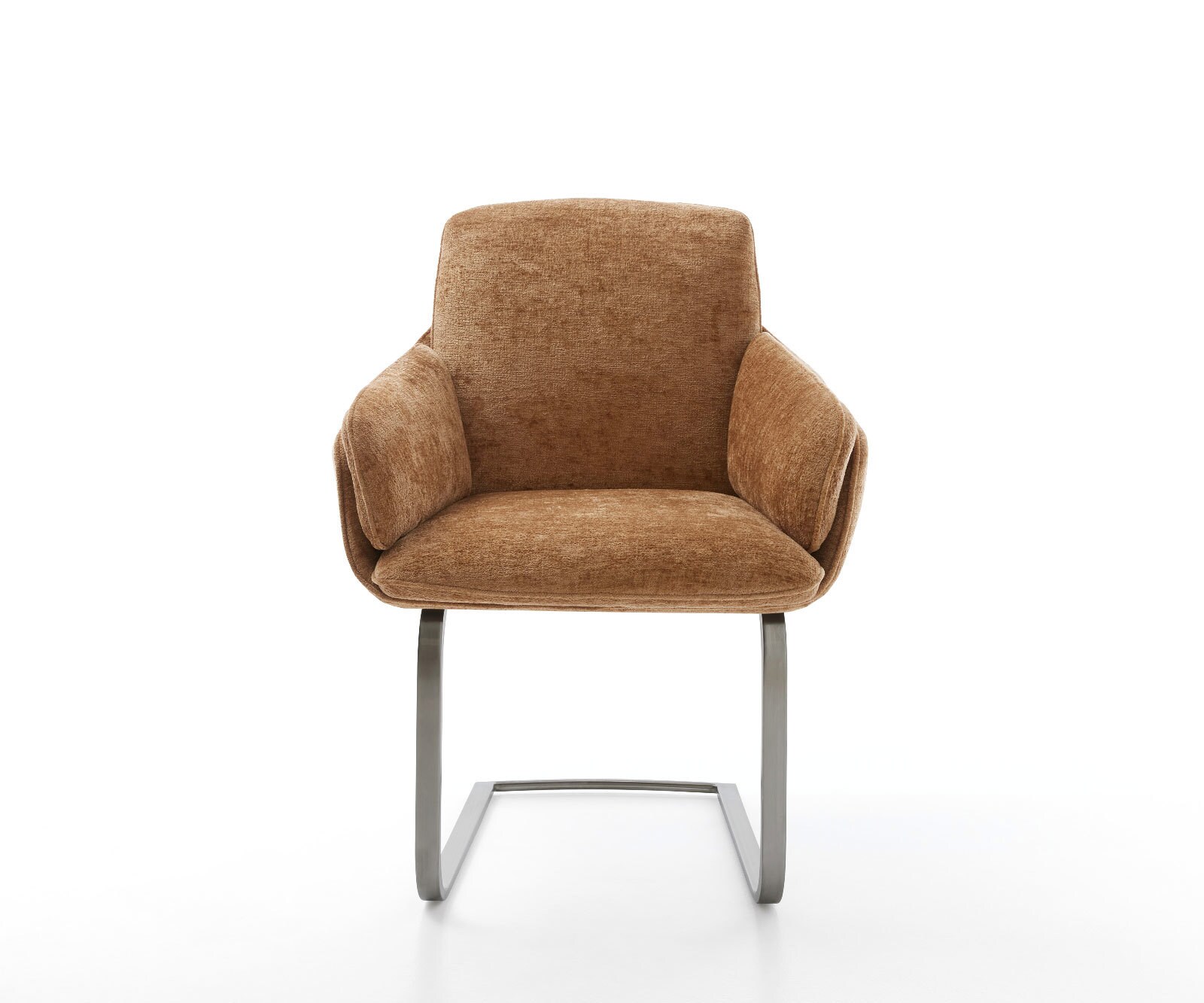 Cantilever Luan-Flex avec accoudoirs chenille rouille pied cantilever plat grafiete 2