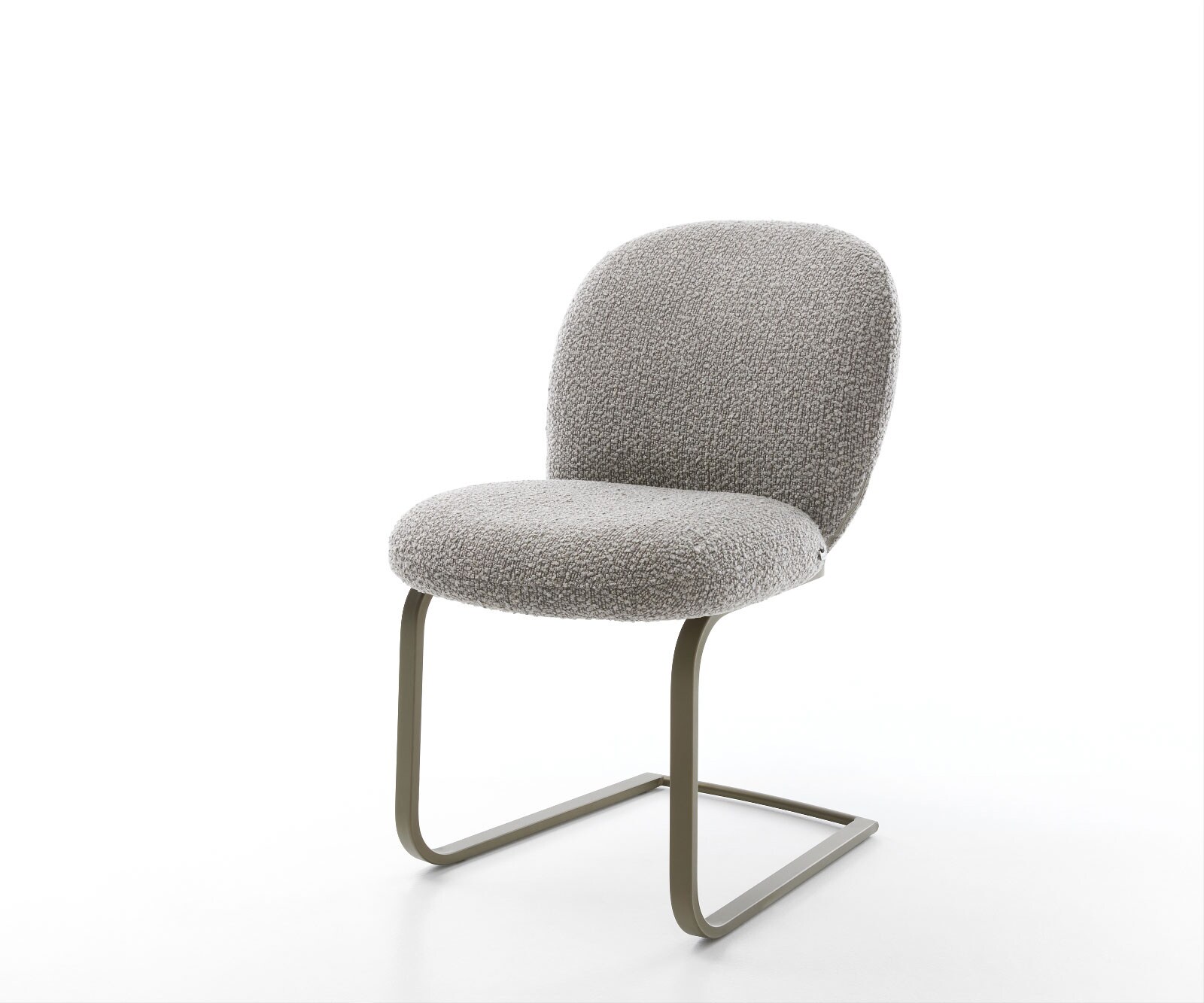 Cantilever Nube-Flex bouclé gris argenté pied cantilever plat aspect titane ressorts ensachés