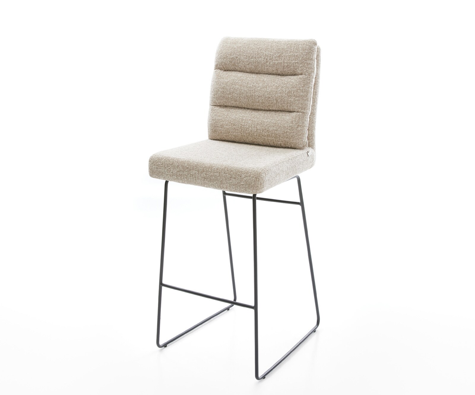 Chaise-de-bar Pela-Flex Tissu tissé doux Beige Pied trapèze noir Noir 1