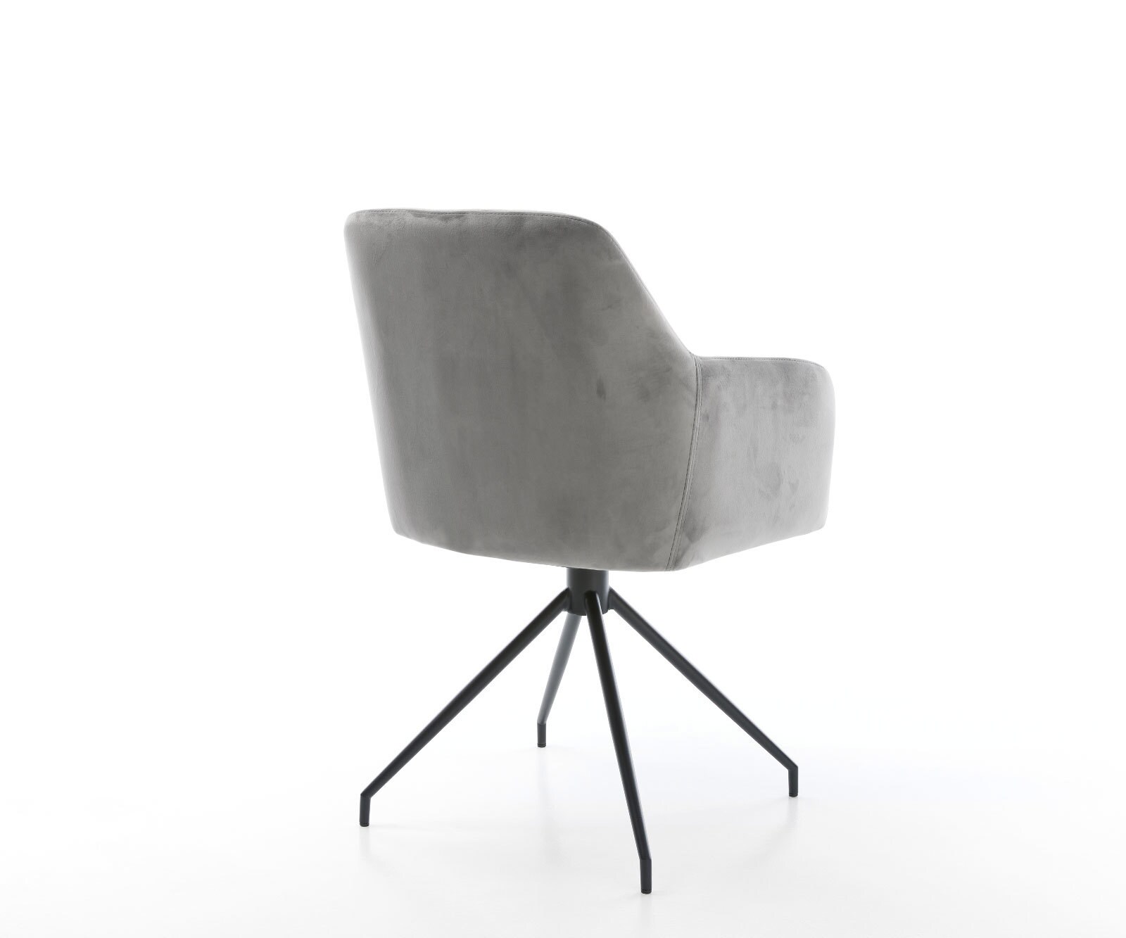 Chaise-de-salle-à-manger Greg-Flex velours gris pied croisé conique noir ressorts ensachés 4 Chaise-de-salle-à-manger Greg-Flex velours gris pied croisé conique noir ressorts ensachés 4