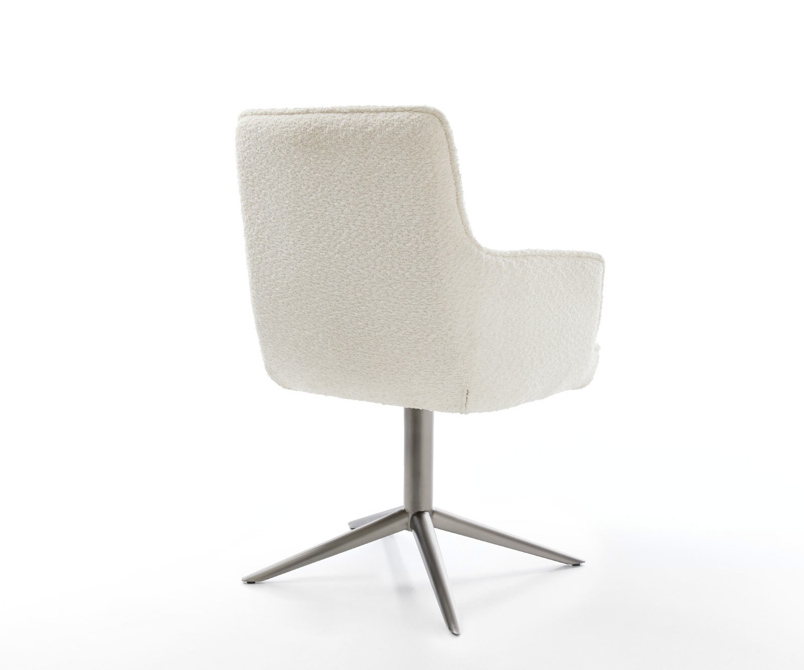 Chaise-pivotante Heira-Flex mit Armlehnen bouclé blanc pied de chaise 4 branches grafiete pivotement sur 360° fonction bascule ressorts ensachés 5