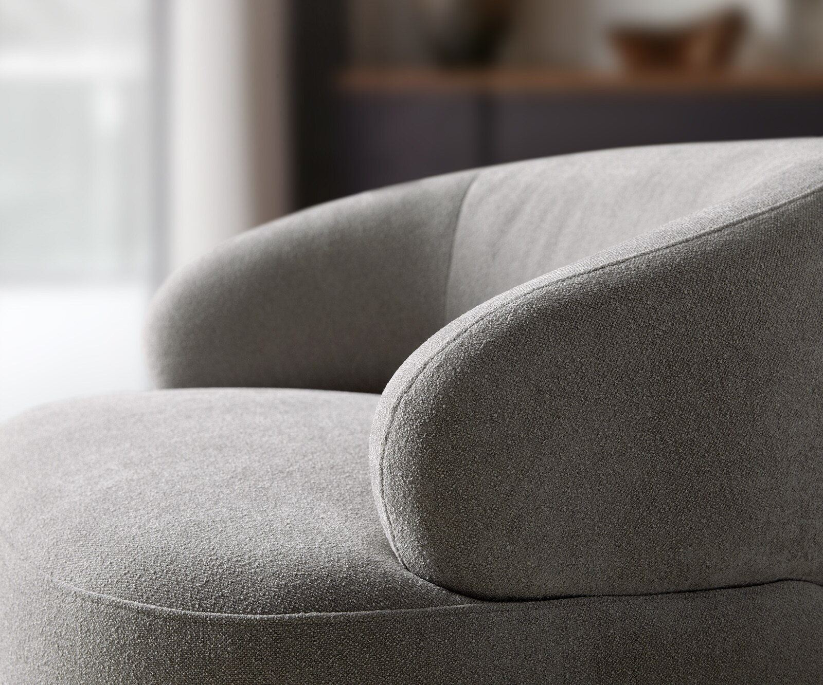 Fauteuil-Lounge Nova 88 x 88 cm, tissu d'ameublement Soft Gris 3