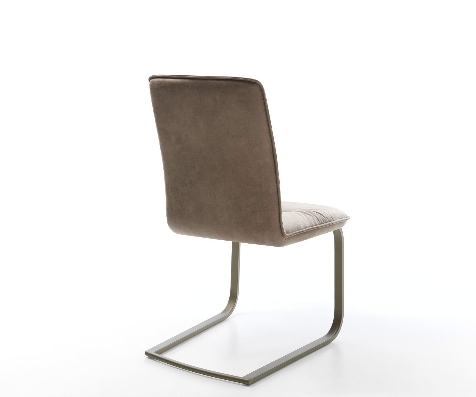 Cantilever Vinjo-Flex microvelours taupe vintage pied cantilever plat aspect titane 4